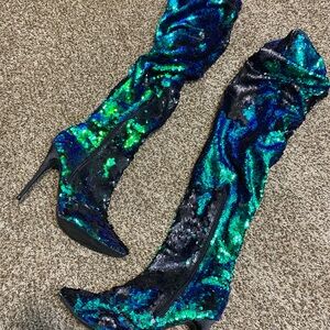 Sequin Over-the-Knee Boots